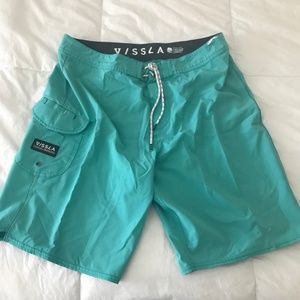 New VISSLA Board shorts Trunks size 34 Turquoise